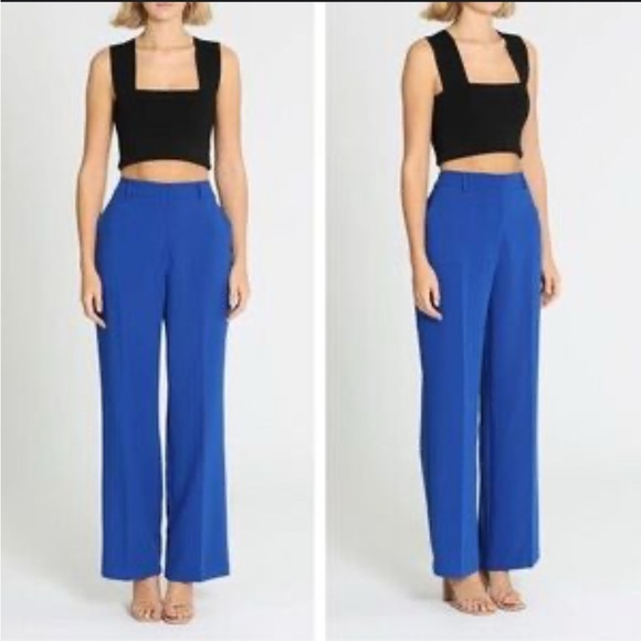 Joie NWT  Blue Wide Leg Pants with High-Waisted Design - Picture 1 of 16